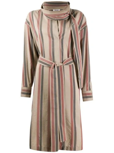 Shop Acne Studios Knee Length Shirt Dress In Neutrals