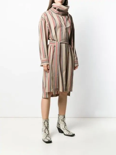Shop Acne Studios Knee Length Shirt Dress In Neutrals