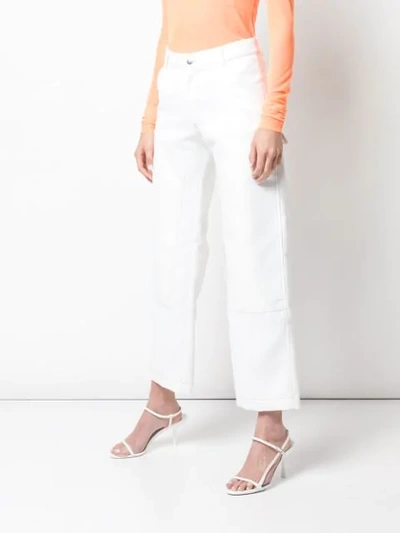 Shop Nomia Stitch Detail Ankle Trousers In White