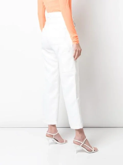 Shop Nomia Stitch Detail Ankle Trousers In White