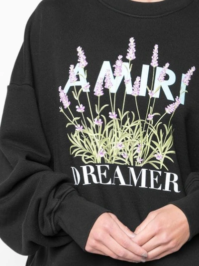 Shop Amiri Flower Dreamer Crew Sweatshirt In Black