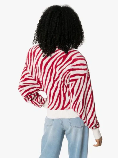 Shop Attico Zebra Knitted Jumper In White
