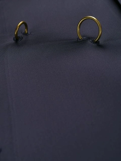 Shop Marni Gold-tone Ring Embellished Satin Dress In Blue