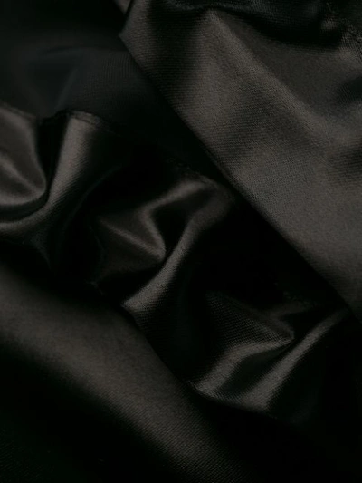 Shop Bottega Veneta Ruched-front Long Satin Shirt In Black