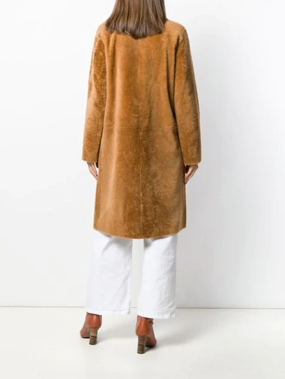FABIANA FILIPPI 超大款毛绒大衣 - 棕色