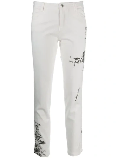 Shop Ermanno Scervino Cropped Jeans In White