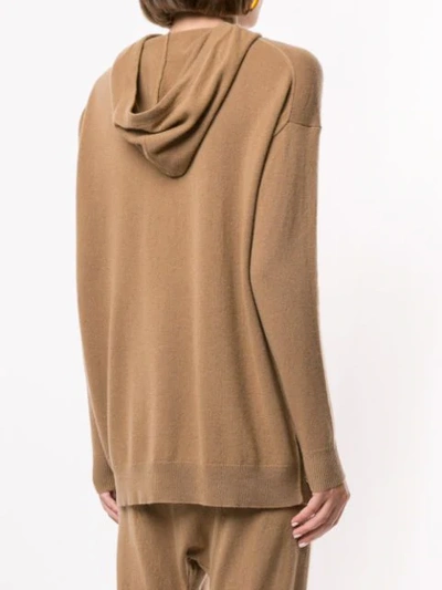 Shop Nili Lotan Cashmere Relaxed-fit Hoodie In Brown