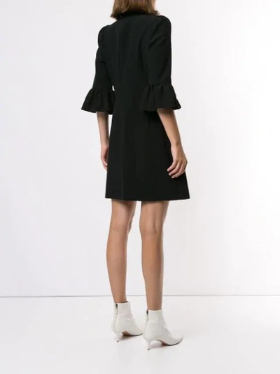 Shop Andrew Gn Flared Sleeve Dress In Black