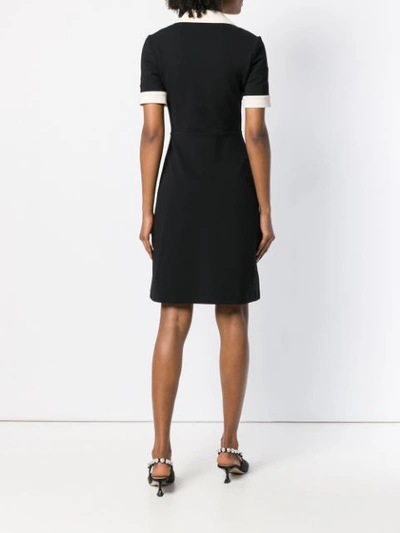 Shop Gucci Contrast Trim Jersey Dress In Black