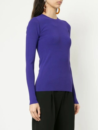 Shop Irene Long-sleeve Fitted Top - Purple