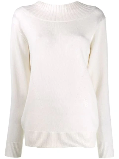 Shop Chloé Cut-out Back Sweater In White