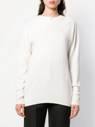 Shop Chloé Cut-out Back Sweater In White