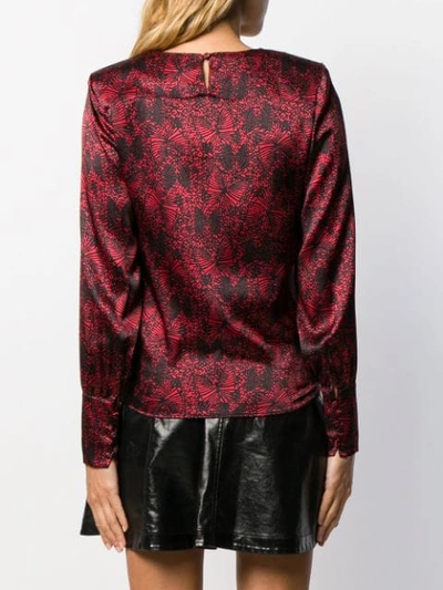 Shop Federica Tosi Butterfly Print Blouse In 196 Rosso Nero