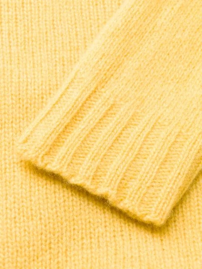 Shop Aragona Round-neck Knit Sweater In Yellow
