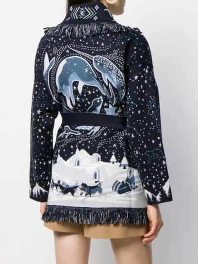 Shop Alanui Moon Star Cardigan In Blue