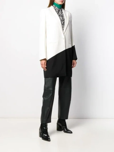 Shop Givenchy Two Tone Coat In White