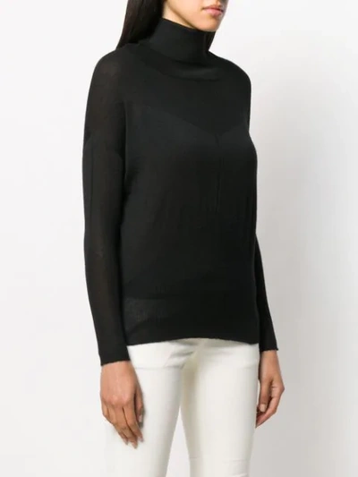 Shop Lorena Antoniazzi Roll Neck Sweater In 0999 Black
