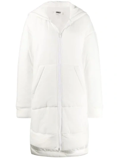 Shop Mm6 Maison Margiela Oversized Padded Coat In White