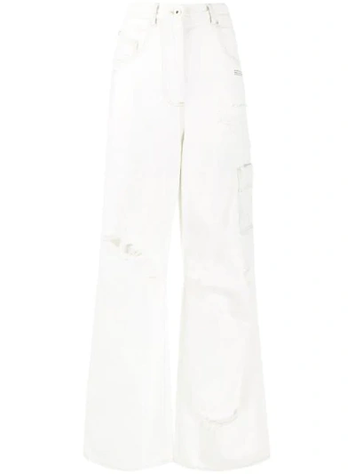 Shop Off-white Wide Leg Jeans In Blue