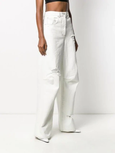 Shop Off-white Wide Leg Jeans In Blue