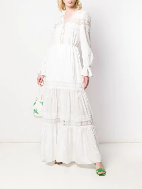 self portrait plumetis maxi dress