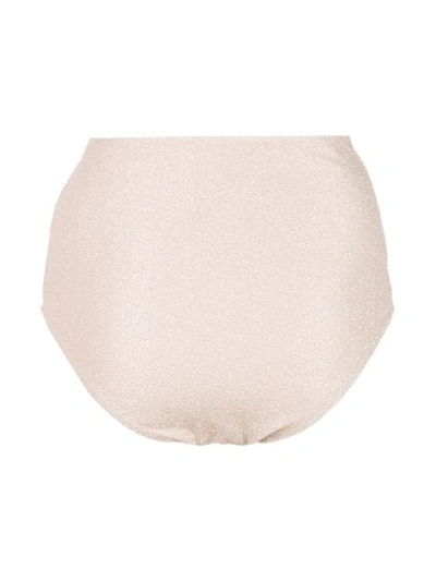 Shop Jonathan Simkhai Metallic Front Twist Bikini Bottom In Neutrals