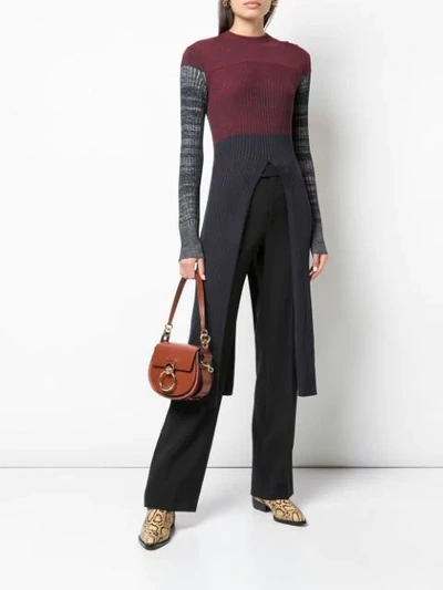 CHLOÉ RIBBED LONG SWEATER - 红色