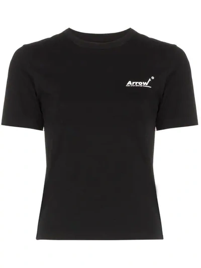 Shop Ader Error Fitted Logo T-shirt In Black