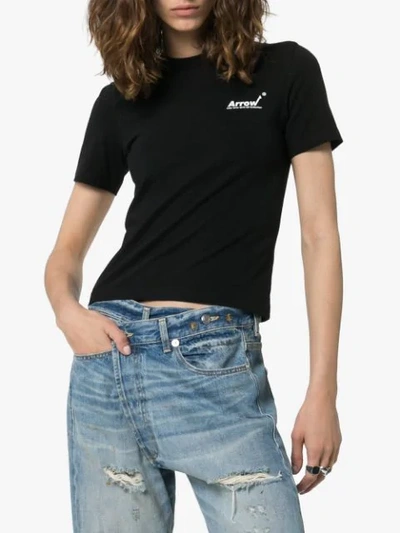 Shop Ader Error Fitted Logo T-shirt In Black