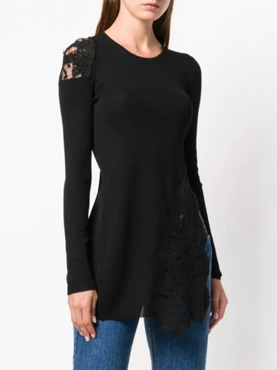 lace-panelled sweater