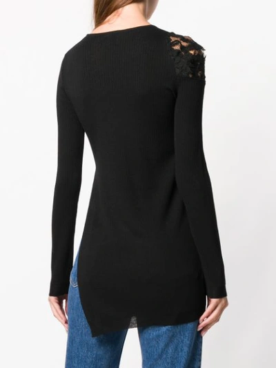 lace-panelled sweater