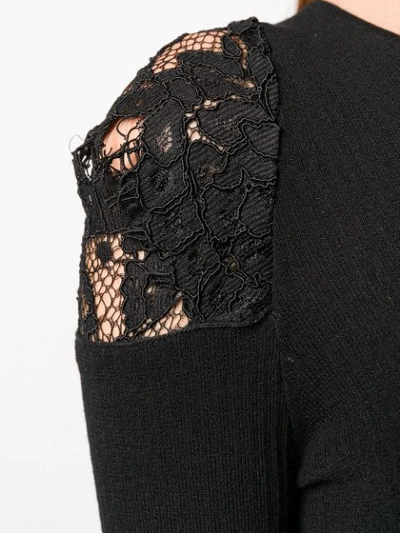 lace-panelled sweater