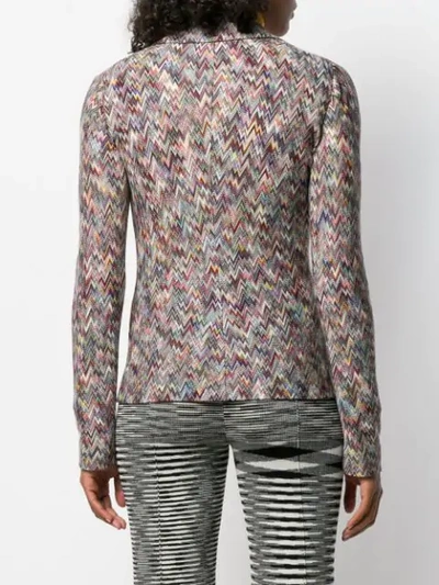 Shop Missoni Chevron Knitted Blazer In Smoc1 Multicolor