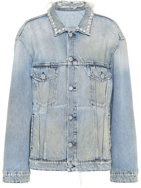 crystal embellished denim jacket