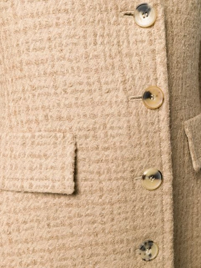 Shop Etro Contrasting Hem Coat In Brown