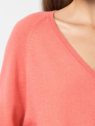 Shop A Shirt Thing V Neck Jumper In Pink