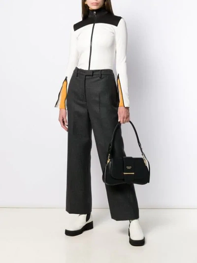 Shop Prada Tailored Flare Trousers In F0002 Black