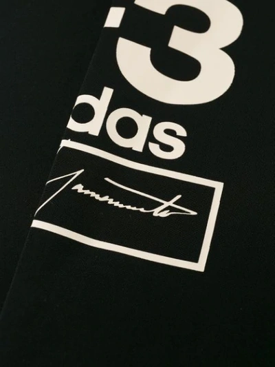 Shop Y-3 Stacked Logo Print Performance Leggings In Black