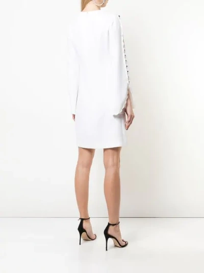 Shop Michael Kors Sable Scalloped Shift Dress In White