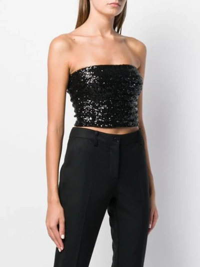 Shop Andamane Sequined Cropped Tank Top In Black