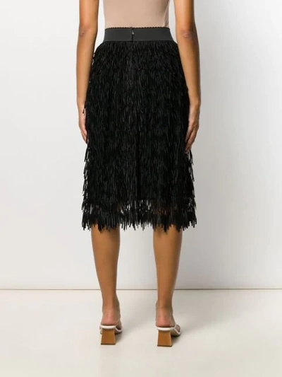 Shop Dolce & Gabbana Embroidered High Waist Skirt In Black