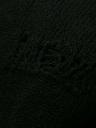 Shop Etro Distressed Logo Patch Jumper In Black