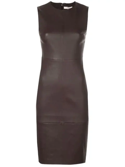 Shop Vince Sleeveless Midi Dress In Brown