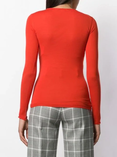 Shop Stella Mccartney Roll Neck Fitted Jumper In Red