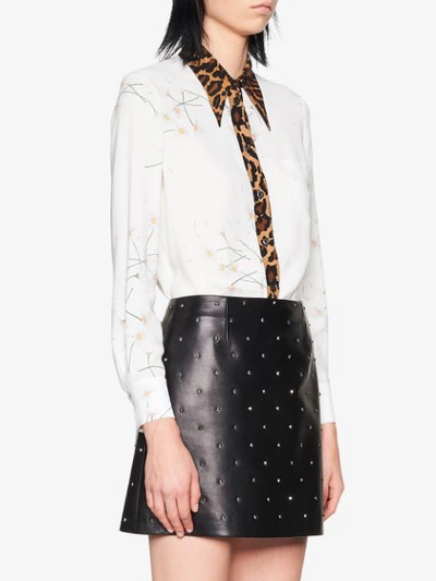 Shop Miu Miu Sablé-hemd Mit Print In White