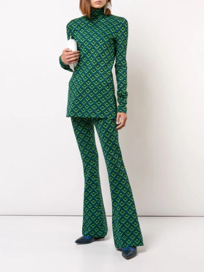 Shop Diane Von Furstenberg Dvf  '70s Inspired Polo Neck - Green