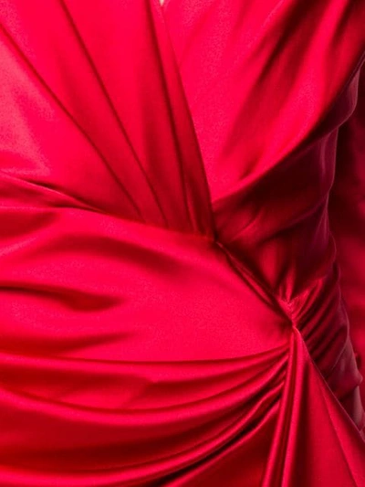 Shop Alexandre Vauthier V-neck Silk Dress In Red