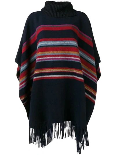 Shop Tory Burch Ainsley Convertible Poncho In Blue