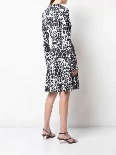 Shop Diane Von Furstenberg Leopard Print Wrap Dress In Black