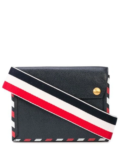 Shop Thom Browne Airmail Print Envelope Crossbody Bag In Blue